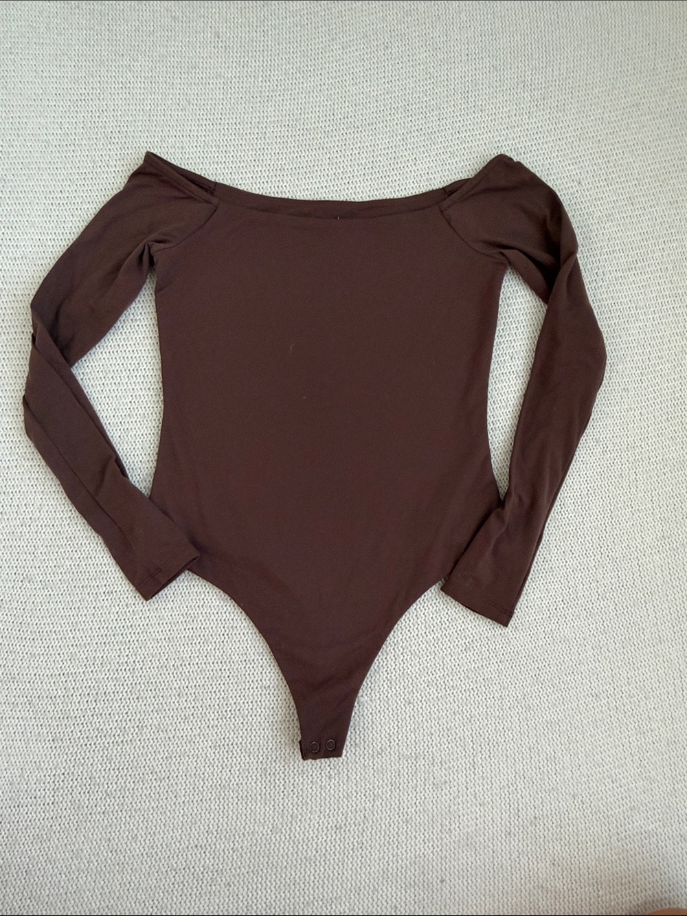 Nuuds Long Sleeve Bodysuit Brown Size Small